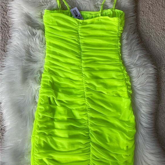 BB DAKOTA BY STEVE MADDEN Neon Green Citron Stay Mesh Dress XL NWT - Picture 10 of 16